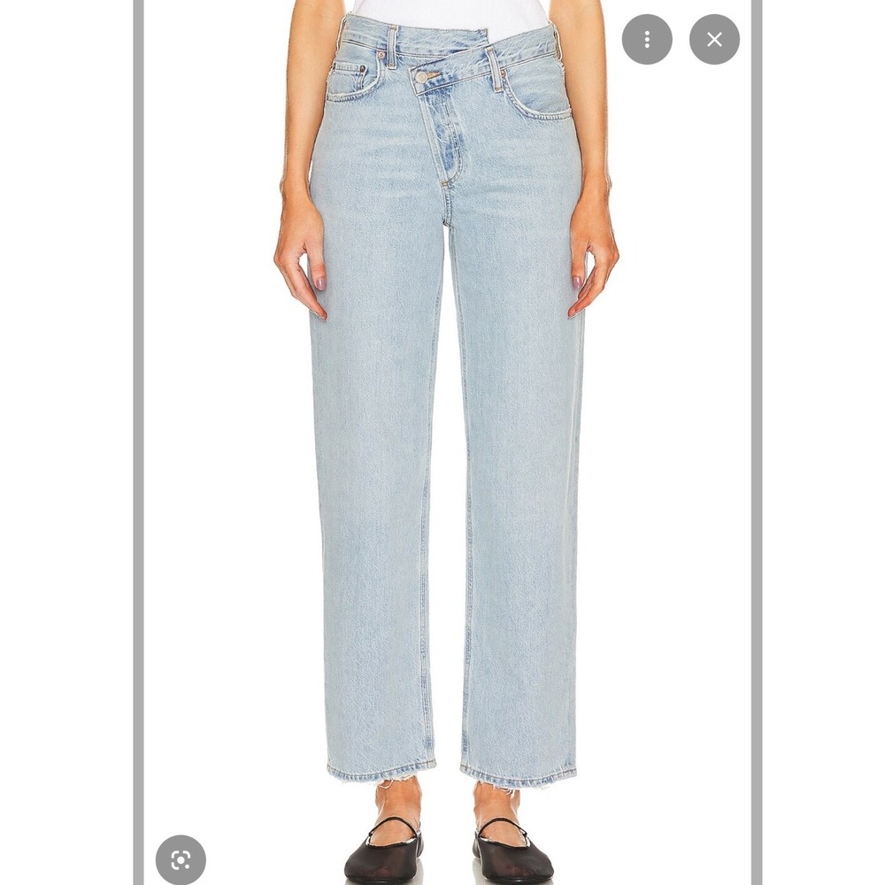 AGOLDE Women's CRISS CROSS Jeans Blue Straight Leg Organic Cotton- Size 24